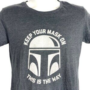 Keep Your Mask On This Is The Way Star Wars Mandalorian Ladies T-Shirt sz XL USA